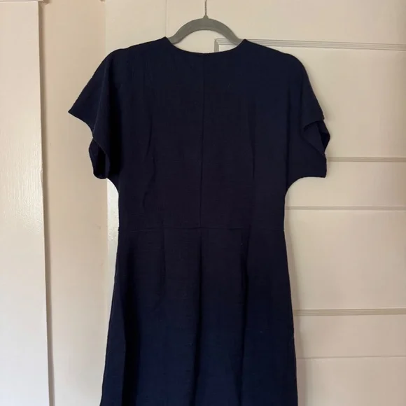 Madewell Cross-front Flutter-sleeve Mini Dress - Dark Nightfall - Picture 3 of 3